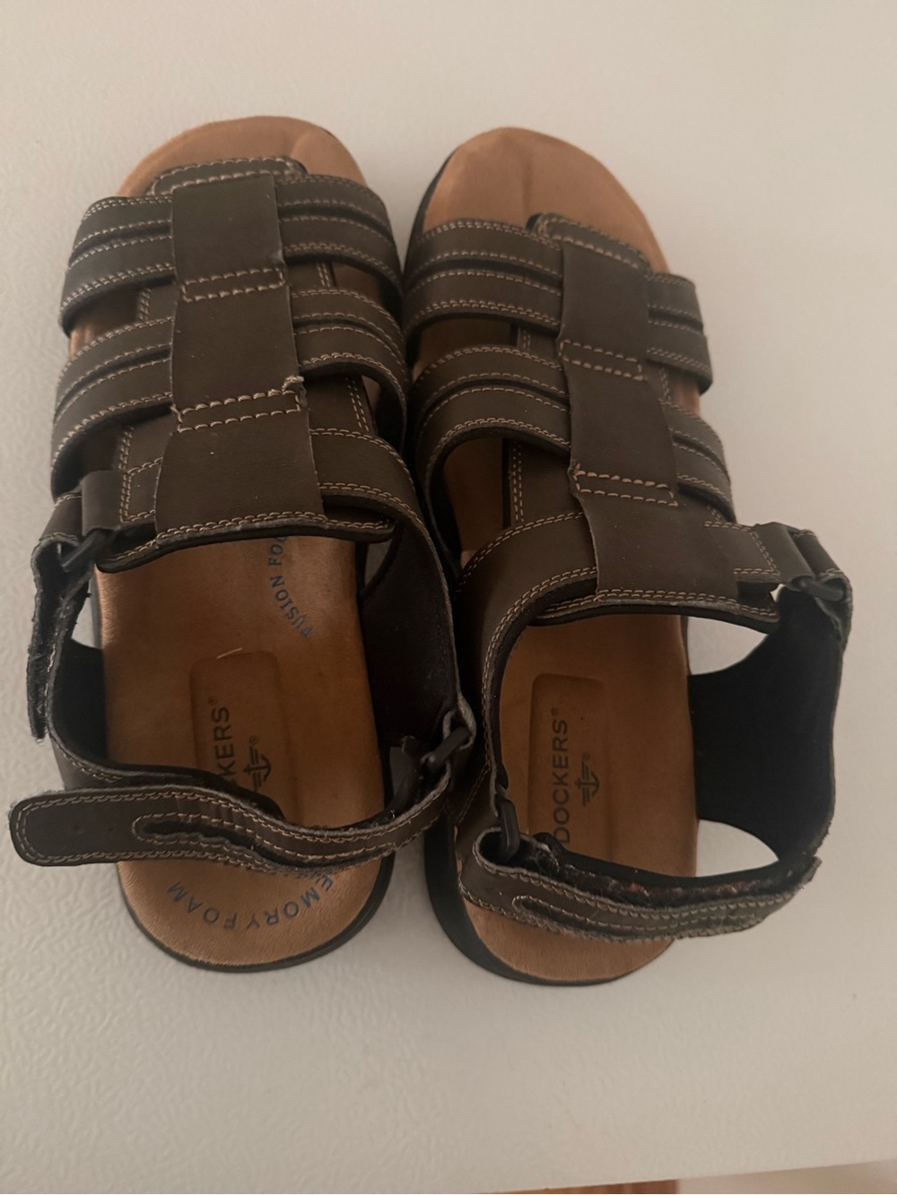 Dockers Brown Leather-Style Fisherman Sandals Men’s size 11